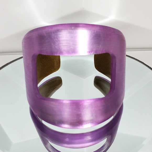 ALEXIS BITTAR Vintage & Rare Lavender Lucite Carved Cuff Bracelet - Picture 2 of 5